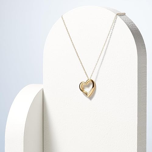 Divine Sterling Silver Heart Pendant – 18K Yellow Gold Plated