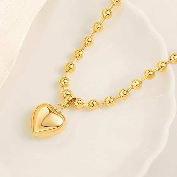 Divine POTESSA 18K Gold Plated Medallion Heart Toggle Necklace