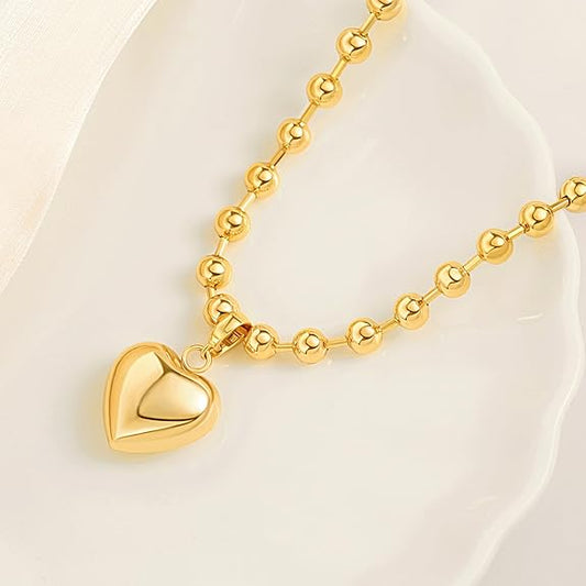 Divine POTESSA 18K Gold Plated Medallion Heart Toggle Necklace