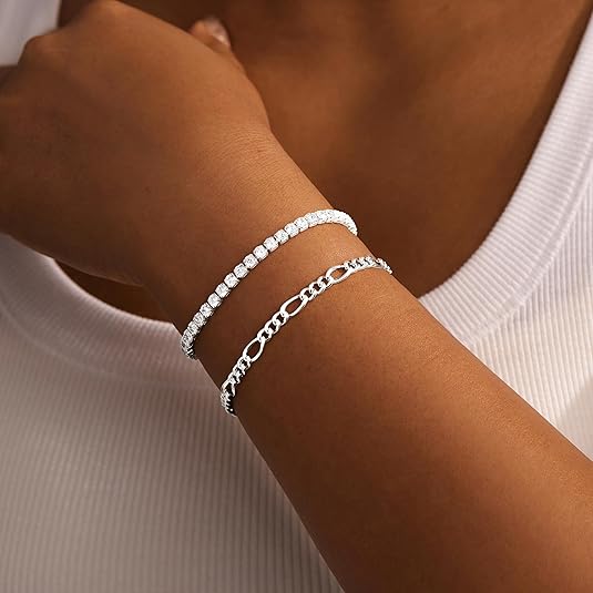 Divine 14K Gold Plated Sterling Silver "Ultimate Stack" Bracelet Set (6-Piece)