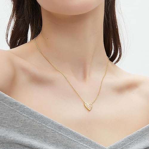 Divine Natural Mother of Pearl Heart 18K Gold Plated Necklace