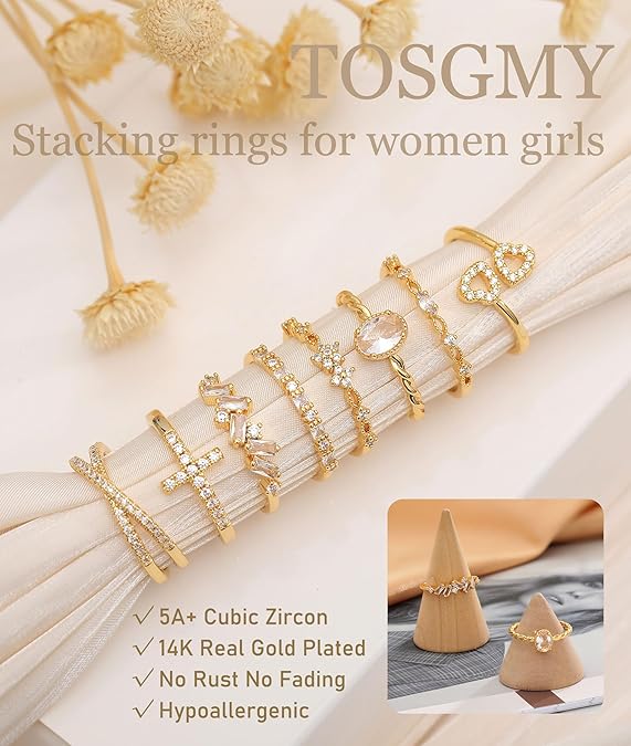 Divine 14K Gold Plated Sparkling Stacking Band