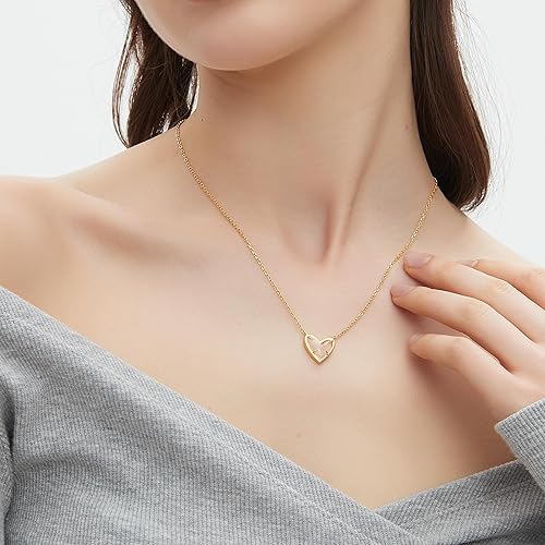 Divine Natural Mother of Pearl Heart 18K Gold Plated Necklace